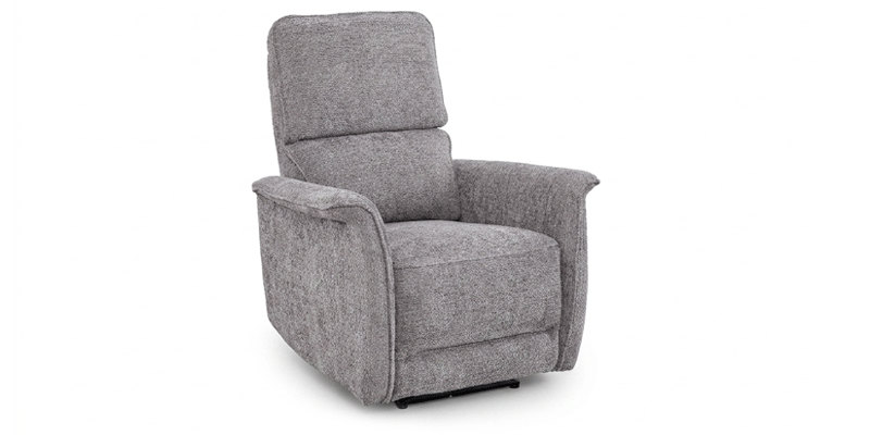 Poltrona con seduta 
relax elettrica, in tessuto antimacchia.
Misure: L. 86 x P. 98 x H. 107 cm
